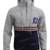 	Phil Dunster Ted Lasso Grey and Blue Hooded Jacket