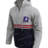  	Phil Dunster Ted Lasso Grey and Blue Hooded Jacket
