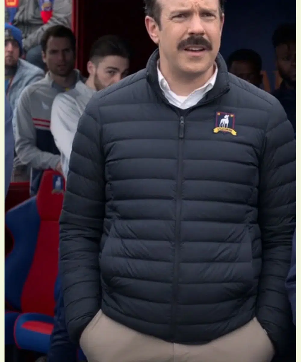 Ted Lasso S02 Jason Sudeikis Navy Blue Parachute Puffer Jacket Ted Lasso S02 Jason Sudeikis Navy Blue Parachute Puffer Jacket