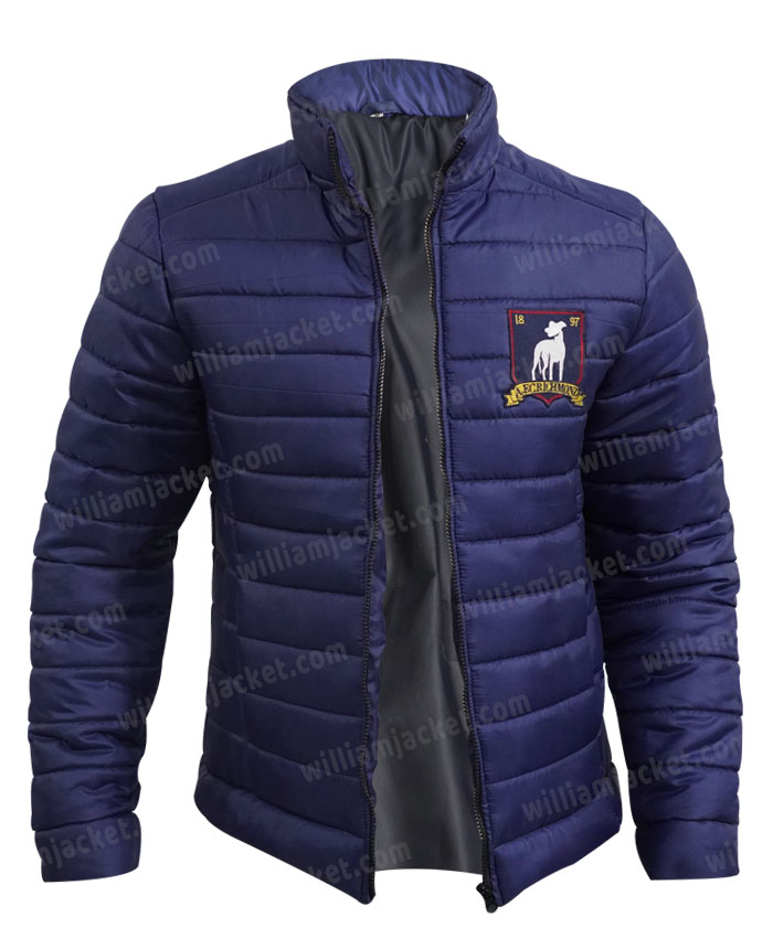 Ted Lasso S02 Jason Sudeikis Navy Blue Parachute Puffer Jacket Ted Lasso S02 Jason Sudeikis Navy Blue Parachute Puffer Jacket