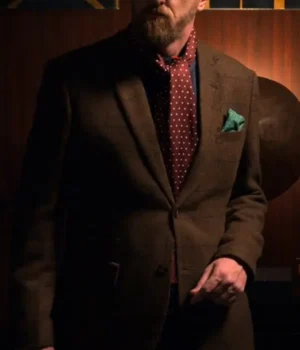  	Brendan Hunt Ted Lasso Brown Suiting Fabric Blazer