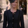  	Hannah Waddingham Ted Lasso Rebecca Welton Black Long Coat