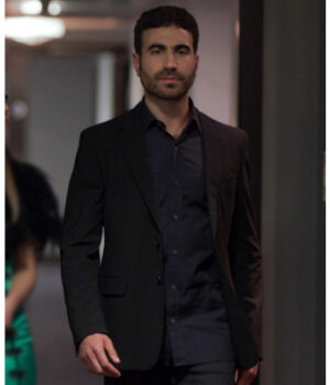  	Ted Lasso Roy Kent Black Suiting Fabric Blazer