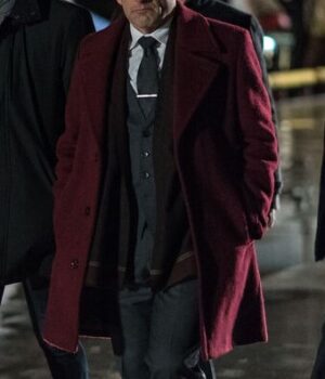  	Peter Jacobson Colony Red Wool Coat