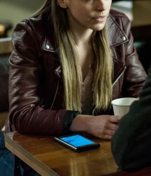  	Elise Gatien Colony Maroon Leather Jacket