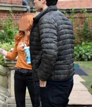  	Matthew Daddario Shadowhunters Camo Puffer Jacket