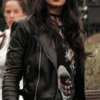  	Shadowhunters Emeraude Toubia Black Biker Leather Jacket