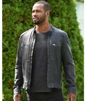  	Shadowhunters S03 Isaiah Mustafa Black Leather Jacket