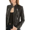  	Shadowhunters S03 Clary Fray Black Leather Jacket