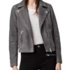 Fate The Winx Saga Bloom Suede Gray Leather Jacket Fate The Winx Saga Bloom Suede Gray Leather Jacket