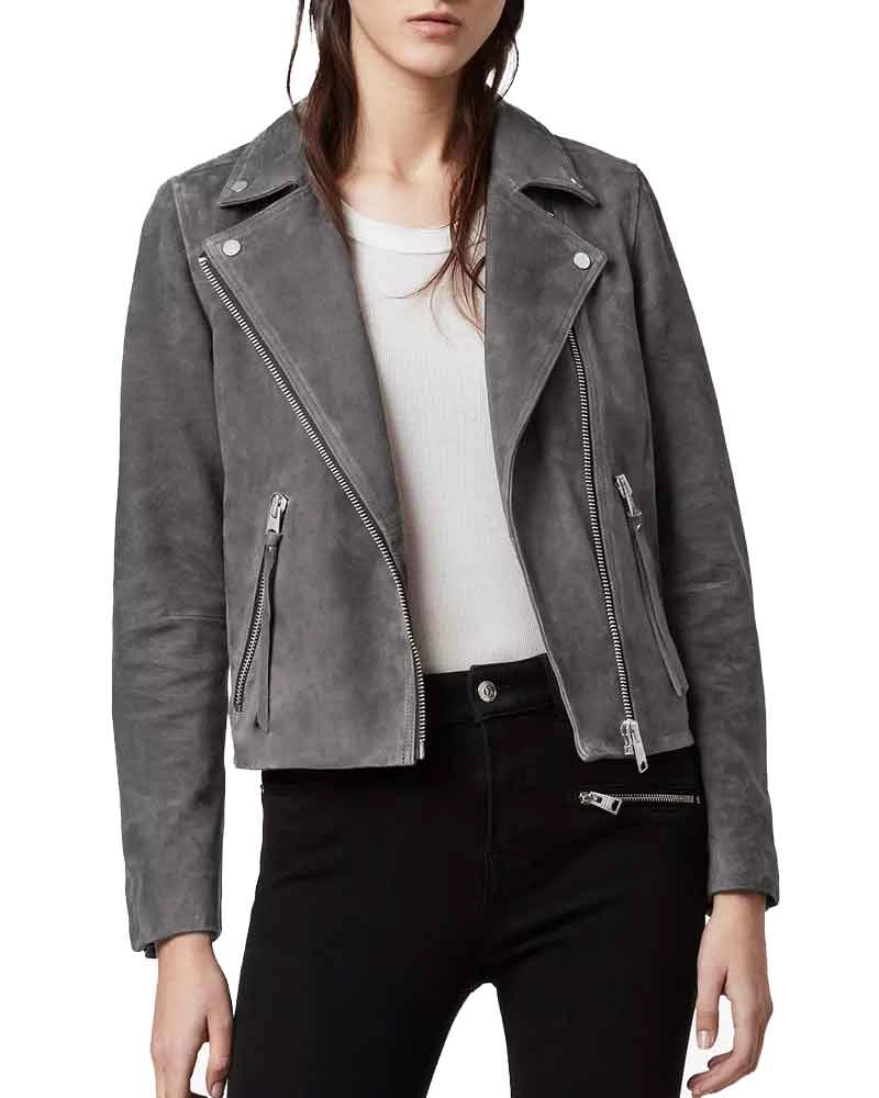 Fate The Winx Saga Bloom Suede Gray Leather Jacket Fate The Winx Saga Bloom Suede Gray Leather Jacket
