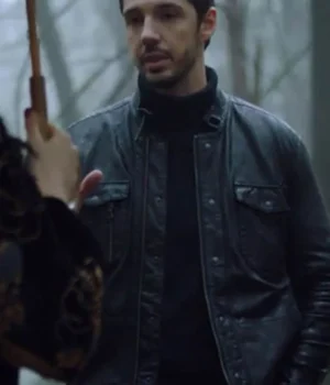  	Andre Riverdale S4 Black Leather Jacket