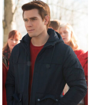  	Riverdale S02 KJ Apa Blue Cotton Hooded Jacket