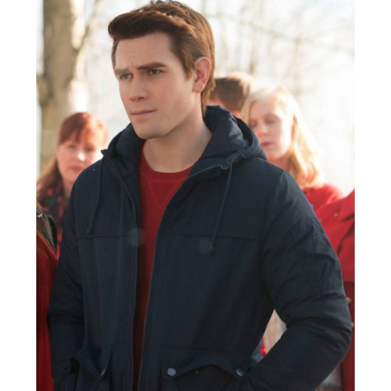 Riverdale S02 KJ Apa Blue Cotton Hooded Jacket Riverdale S02 KJ Apa Blue Cotton Hooded Jacket