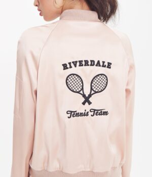  	Women Riverdale Tennis Team Pink Bomber Jacket