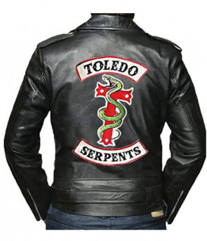  	Riverdale Toledo Serpents Biker Black Leather Jacket