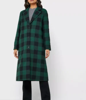  	Riverdale S5 Betty Cooper Green Wool Plaid Trench Coat