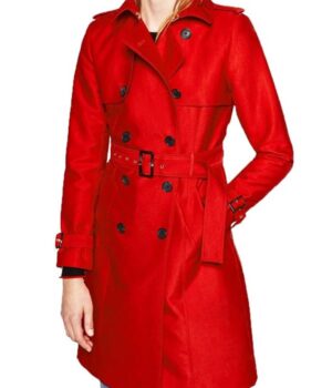  	Riverdale Polly Cooper Double Breasted Red Coat