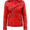  	Womens Riverdale Southside Serpents Red Leather Jacket