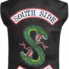  	Riverdale Southside Serpents Black Leather Vest