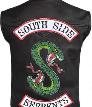  	Riverdale Southside Serpents Black Leather Vest