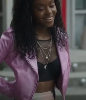  	Riverdale S05 Ashleigh Murray Pink Biker Leather Jacket