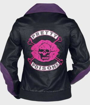  	Riverdale Pretty Poisons Skull and Bones Leather Jacket