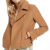  	Riverdale Betty Cooper Camel Wool Biker Jacket