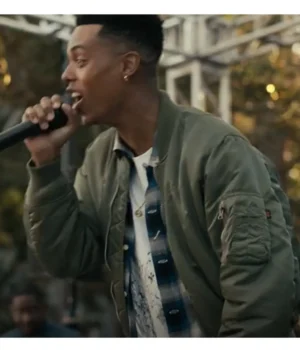  	Bel-Air Jabari Banks Green MA-1 Bomber Jacket