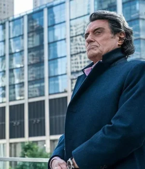  	Ian Mcshane John Wick 3 Blue Wool Coat
