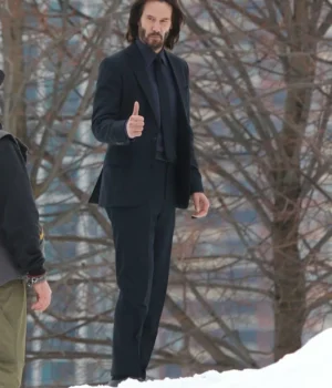  	Keanu Reeves John Wick Chapter 4 Single Breasted Black Suit