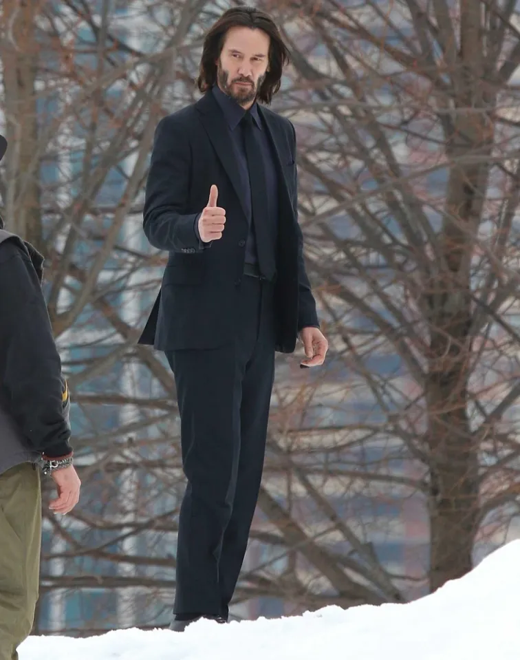 Keanu Reeves John Wick Chapter 4 Single Breasted Black Suit Keanu Reeves John Wick Chapter 4 Single Breasted Black Suit