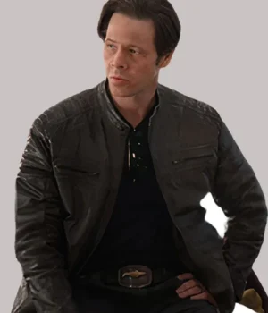  	The Afterparty Brett Biker Black Leather Jacket