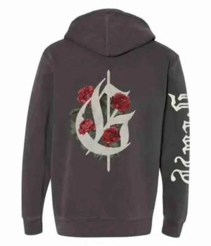  	G-Eazy Floral Red Rose G Letter Hoodie