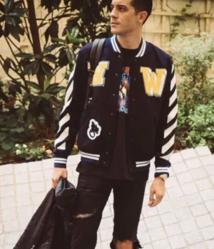  	G-EAZY Black and White W Patches Varsity Jacket