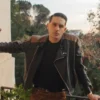  	G-Eazy Black and Brown Stripes Biker Jacket