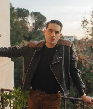  	G-Eazy Black and Brown Stripes Biker Jacket