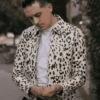  	G-Eazy White Black Leopard Leather Jacket