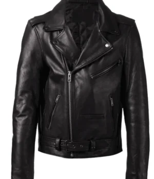  	G-Eazy Asymmetrical Zipper Black Leather Jacket