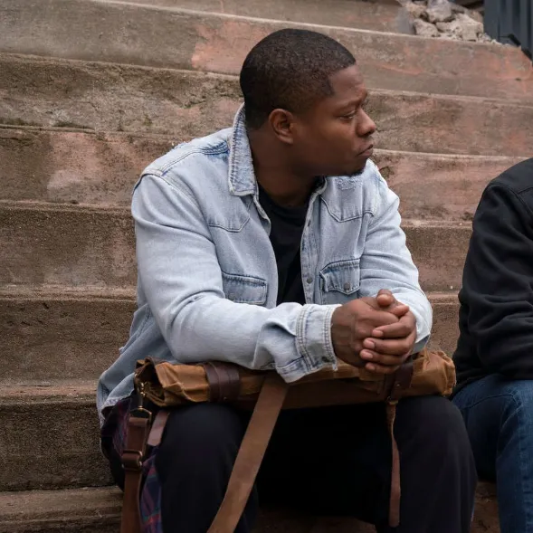 Jason Mitchell The Chi S2 E9 Blue Denim Jacket Jason Mitchell The Chi S2 E9 Blue Denim Jacket