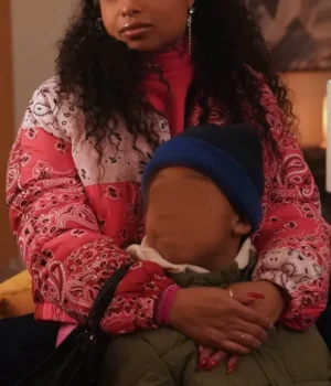  	Hannaha Hall The Chi S5 E1 Pink Bomber Jacket