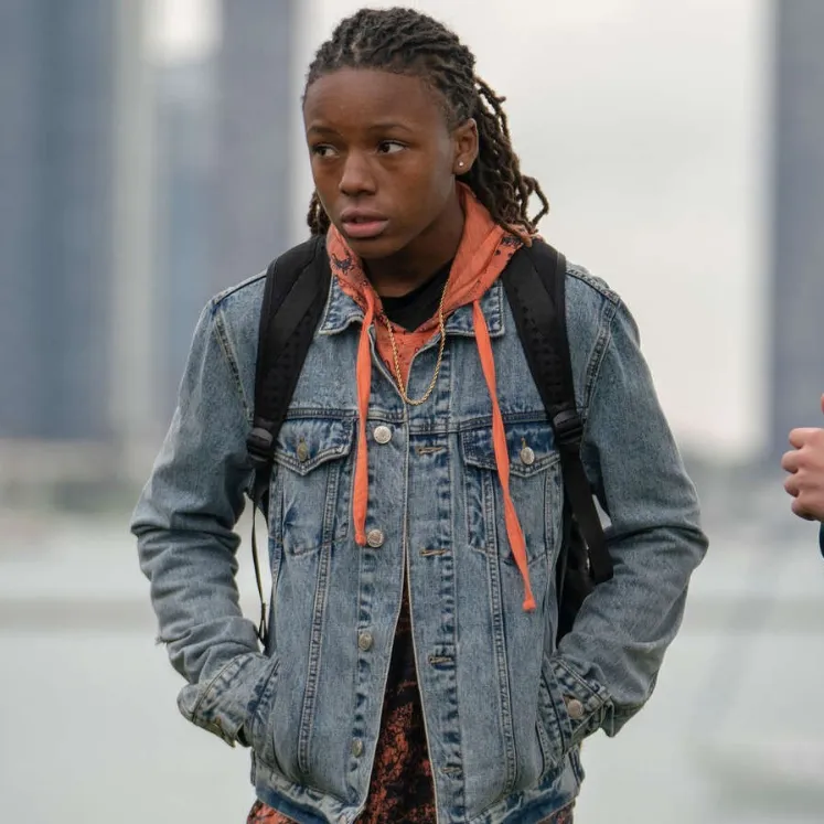 Michael Epps The Chi S2 E8 Denim Trucker Jacket Michael Epps The Chi S2 E8 Denim Trucker Jacket