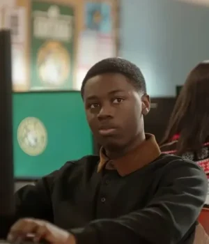  	The Chi S05 Alex R Hibbert Black Wool Bomber Jacket