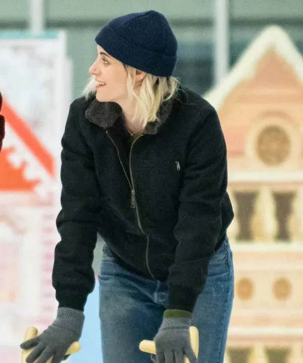 Happiest Season Abby Black Bomber Jacket Happiest Season Abby Black Bomber Jacket