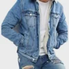  	Black Panther Erik Killmonger Blue Denim Trucker Jacket