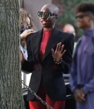 	Black Panther Wakanda Forever Okoye Black Blazer
