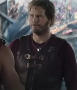  	Chris Pratt Thor Love and Thunder Burgundy Vest