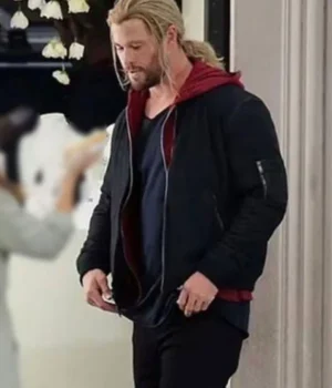  	Thor Love and Thunder Chris Hemsworth Black Bomber Jacket