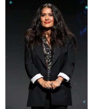  	Salma Hayek Eternals Event Black Suiting Blazer