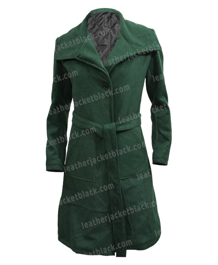 Gemma Chan Eternals 2021 Long Green Coat Gemma Chan Eternals 2021 Long Green Coat